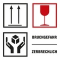Warnetiketten, Aufdruck Bruchgefahr/Zerbrechlich, VE 1000 Stk, LxB 100 x 100 mm