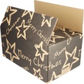 undefined, Versandkarton Christmas Stars terra, schwarz, VE 15 Stk, LxBxH 390 x 290 x 300 mm