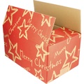undefined, Versandkarton Christmas Stars terra, rot, VE 15 Stk, LxBxH 390 x 290 x 200 mm
