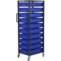 eurokraft pro, eurokraft pro Euro-Transportwagen CustomLine, für Behälter-LxB 600 x 400 mm, grau, mit 10 Kästen, 120 mm hoch