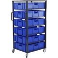 eurokraft pro Euro-Transportwagen CustomLine, für Behälter-LxB 800 x 600 mm, grau, mit 6 Kästen, 210 mm hoch
