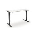 undefined, Schreibtisch Atlanta Trend, elektrisch höhenverstellbar, gerade, abgerundete Ecken, BxT 1400 x 800 mm, weiß/schwarz