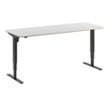 Schreibtisch Atlanta Trend, elektrisch höhenverstellbar, gerade, abgerundete Ecken, BxT 1800 x 800 mm, weiß/schwarz