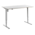 Schreibtisch Atlanta Trend, elektrisch höhenverstellbar, gerade, BxT 1400 x 800 mm, weiß/weiß