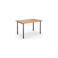 Mehrzwecktisch DUO-C, gerade Platte, BxT 1200 x 800 mm, Buche, schwarz