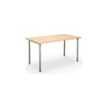 Mehrzwecktisch DUO-C, gerade Platte, BxT 1400 x 800 mm, Birke, silber