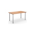 undefined, Mehrzwecktisch DUO-C, gerade Platte, BxT 1400 x 800 mm, Buche, silber