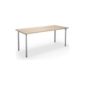 Mehrzwecktisch DUO-C, gerade Platte, BxT 1800 x 800 mm, Eiche, silber