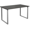 Mehrzwecktisch DUO-O, gerade Platte, BxT 1400 x 800 mm, dunkelgrau, silber