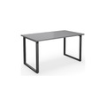 Mehrzwecktisch DUO-O, gerade Platte, BxT 1400 x 800 mm, lichtgrau, schwarz