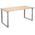 Mehrzwecktisch DUO-O, gerade Platte, BxT 1600 x 800 mm, Birke, silber
