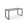 Mehrzwecktisch DUO-O, gerade Platte, BxT 1600 x 800 mm, lichtgrau, schwarz