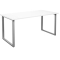 Mehrzwecktisch DUO-O, gerade Platte, BxT 1600 x 800 mm, weiß, silber