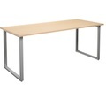 Mehrzwecktisch DUO-O, gerade Platte, BxT 1800 x 800 mm, Birke, silber