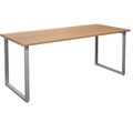 Mehrzwecktisch DUO-O, gerade Platte, BxT 1800 x 800 mm, Buche, silber