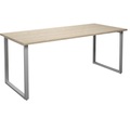Mehrzwecktisch DUO-O, gerade Platte, BxT 1800 x 800 mm, Eiche, silber