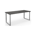 Mehrzwecktisch DUO-O, gerade Platte, BxT 1800 x 800 mm, dunkelgrau, silber