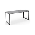 Mehrzwecktisch DUO-O, gerade Platte, BxT 1800 x 800 mm, lichtgrau, schwarz