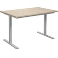Mehrzwecktisch DUO-T, gerade Platte, BxT 1200 x 800 mm, Eiche, silber