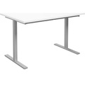 Mehrzwecktisch DUO-T, gerade Platte, BxT 1200 x 800 mm, weiß, silber