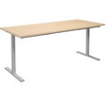 Mehrzwecktisch DUO-T, gerade Platte, BxT 1800 x 800 mm, Birke, silber