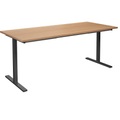 Mehrzwecktisch DUO-T, gerade Platte, BxT 1800 x 800 mm, Buche, schwarz