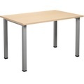 Mehrzwecktisch DUO-U, gerade Platte, BxT 1200 x 800 mm, Birke, silber