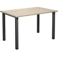 Mehrzwecktisch DUO-U, gerade Platte, BxT 1200 x 800 mm, Eiche, schwarz