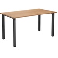 Mehrzwecktisch DUO-U, gerade Platte, BxT 1400 x 800 mm, Buche, schwarz