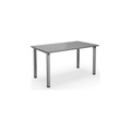 Mehrzwecktisch DUO-U, gerade Platte, BxT 1400 x 800 mm, lichtgrau, silber