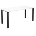 Mehrzwecktisch DUO-U, gerade Platte, BxT 1600 x 800 mm, weiß, schwarz