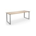Mehrzwecktisch DUO-O Trend, gerade Platte, BxT 2000 x 800 mm, Eiche, silber