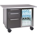 Service- und Kaffeestation, mit 1 Kühlschrank und 3 Schubladen, LxBxH 1250 x 740 x 900 mm