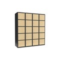 Schließfachschrank Fydor, 5 Fächer, grau / Birke, B 1200 mm, 4 Abteile, flache Dachform, Zylinderschloss