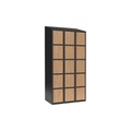 Schließfachschrank Fydor, 5 Fächer, grau / Eiche, B 900 mm, 3 Abteile, schräge Dachform, Zylinderschloss