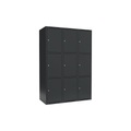 Schließfachschrank Fydor, 3 Fächer, grau, B 1200 mm, 3 Abteile, flache Dachform, Zylinderschloss