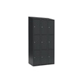 Schließfachschrank Fydor, 3 Fächer, grau, B 900 mm, 3 Abteile, schräge Dachform, Zylinderschloss