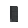 Schließfachschrank Fydor, 3 Fächer, grau, B 800 mm, 2 Abteile, schräge Dachform, Vorhängeschloss