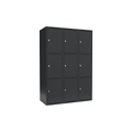 Schließfachschrank Fydor, 3 Fächer, grau, B 1200 mm, 3 Abteile, flache Dachform, Vorhängeschloss