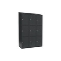 Schließfachschrank Fydor, 3 Fächer, grau, B 1200 mm, 3 Abteile, schräge Dachform, Vorhängeschloss