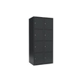 Schließfachschrank Fydor, 4 Fächer, grau, B 800 mm, 2 Abteile, flache Dachform, Zylinderschloss
