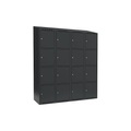 Schließfachschrank Fydor, 4 Fächer, grau, B 1200 mm, 4 Abteile, schräge Dachform, Zylinderschloss