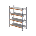 Weitspannregal, mit Stahlblechböden, HxBxT 2500 x 1400 x 800 mm, Grundregal