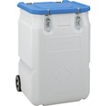 CEMO Gefahrstoff-Sammelbehälter Mobil-Box, Volumen 250 l, LxBxH 600 x 600 x 890 mm, blau