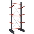 Kragarmregal, doppelseitig, HxB 3500 x 1500 mm, Kragarm 600 mm, Grundregal