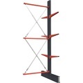 Kragarmregal, doppelseitig, HxB 3500 x 1500 mm, Kragarm 600 mm, Anbauregal