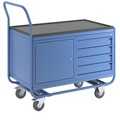 EUROKRAFT Industrie-Tischwagen 1 Schubladenschrank, 1 Stahlblechschrank Vollgummireifen spurlos
