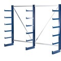 EUROKRAFT Kragarmregal mit identischer Kragarm-Länge Regallänge 2700 mm einseitig, enzianblau
