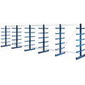EUROKRAFT Kragarmregal mit identischer Kragarm-Länge Regallänge 6750 mm zweiseitig, enzianblau