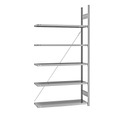 EUROKRAFT Fachboden-Steckregal, verzinkt Regalhöhe 2350 mm, Fachbodenbreite 1215 mm Anbauregal, Fachbodentiefe 450 mm